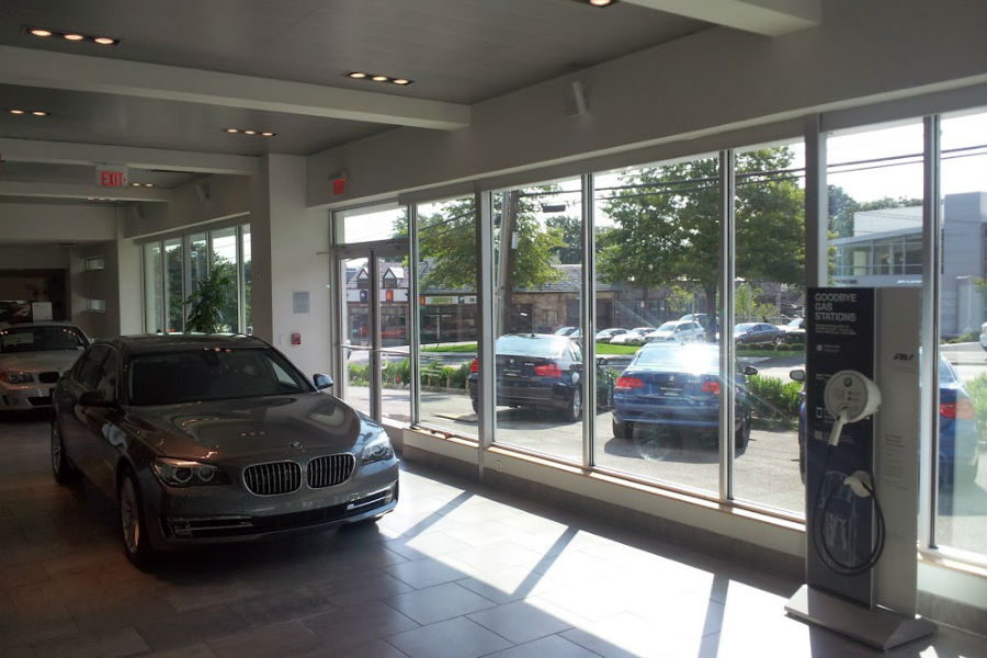 A car inside the BMW branch | Premier Glass of New York
